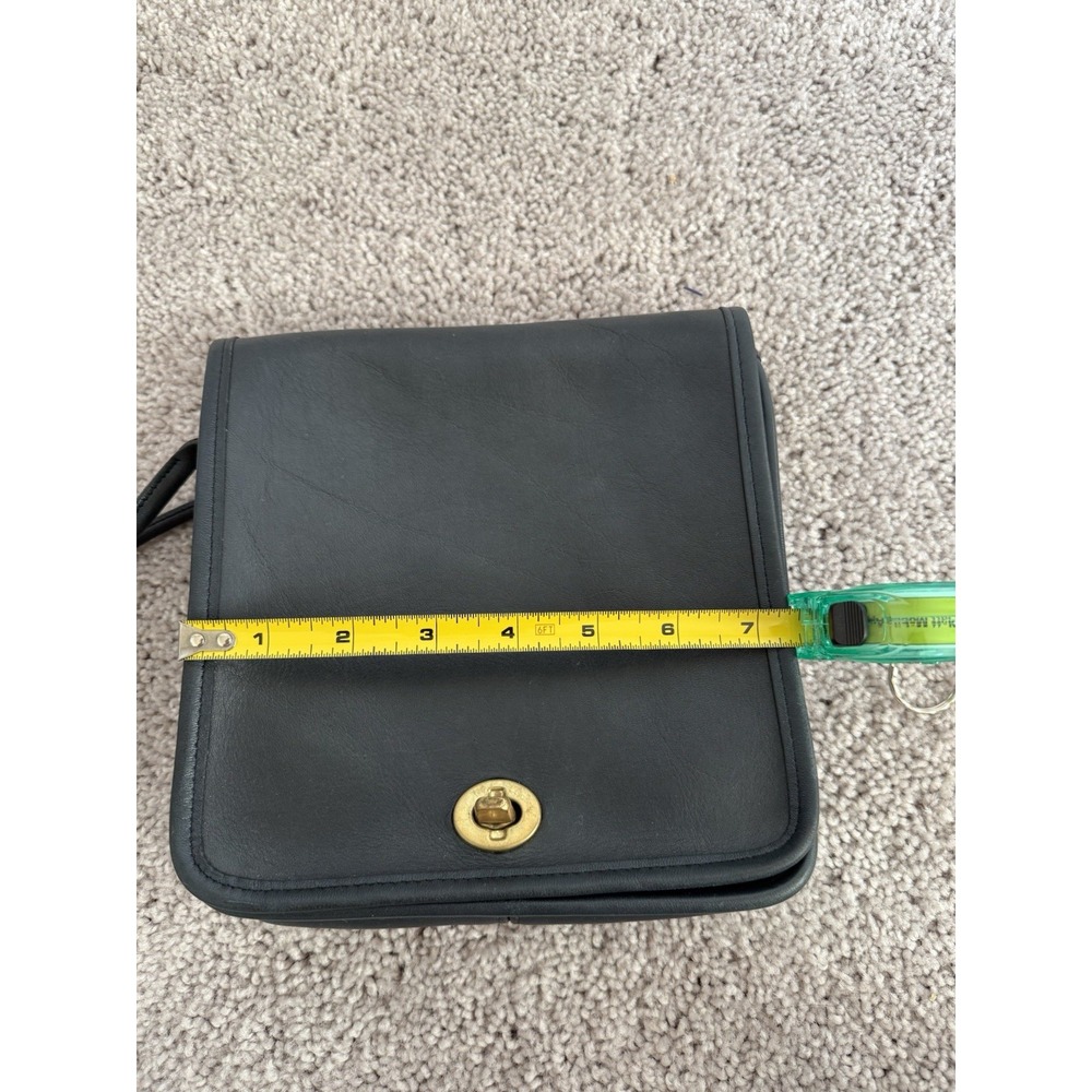 COACH Vintage Bonnie Cashin USA Compact Pouch Crossbody Bag Black Leather Square - Picture 6 of 8